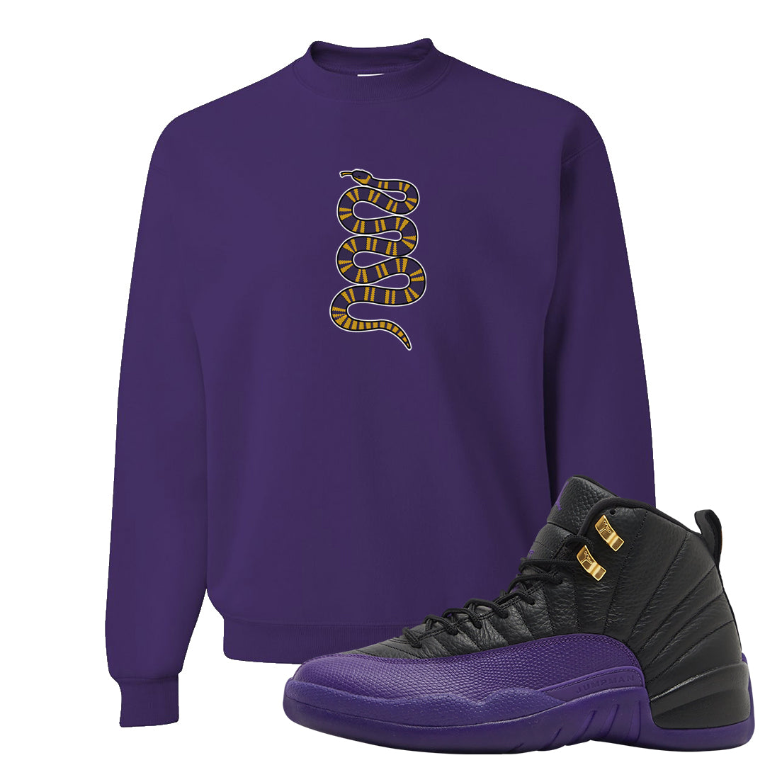 Field Purple 12s Crewneck Sweatshirt | Coiled Snake, Purple