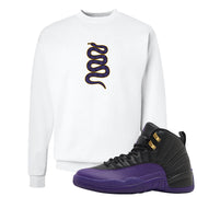 Field Purple 12s Crewneck Sweatshirt | Coiled Snake, White