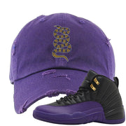 Field Purple 12s Distressed Dad Hat | Coiled Snake, Purple