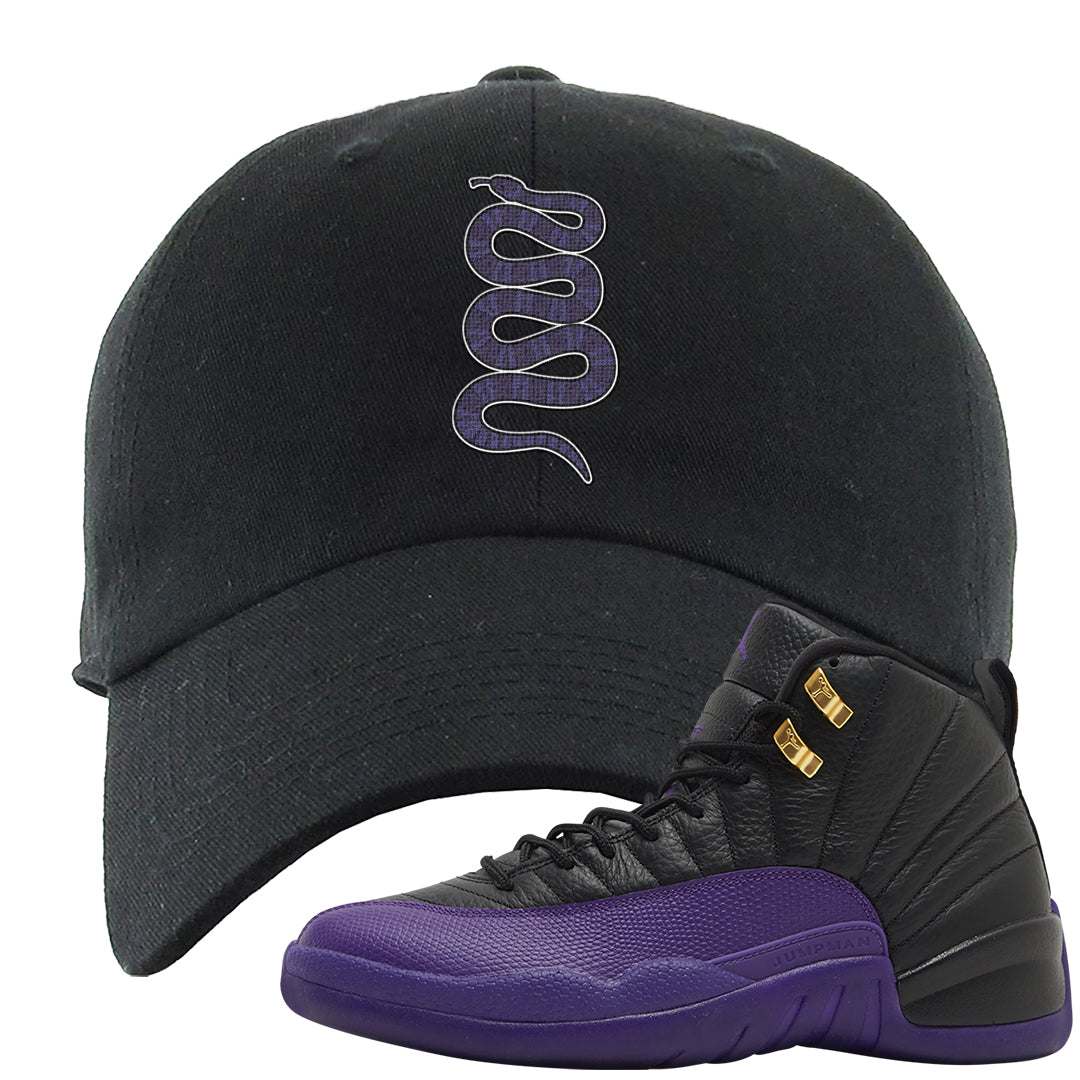Field Purple 12s Dad Hat | Coiled Snake, Black