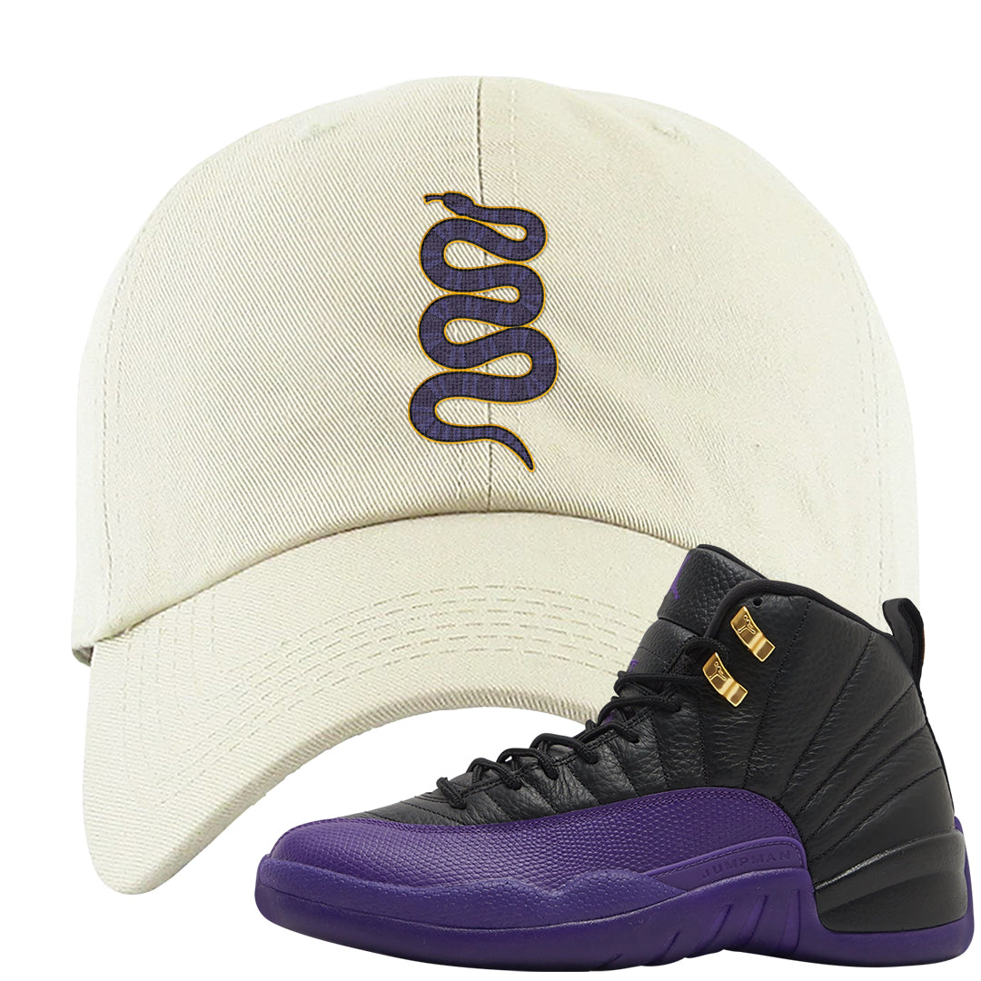 Field Purple 12s Dad Hat | Coiled Snake, White