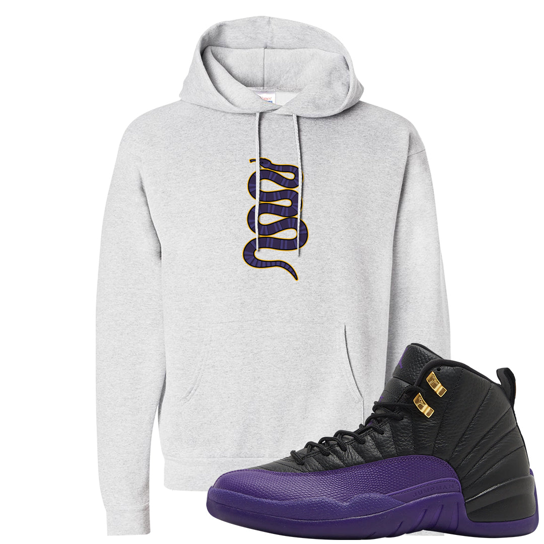 Field Purple 12s Hoodie | Coiled Snake, Ash