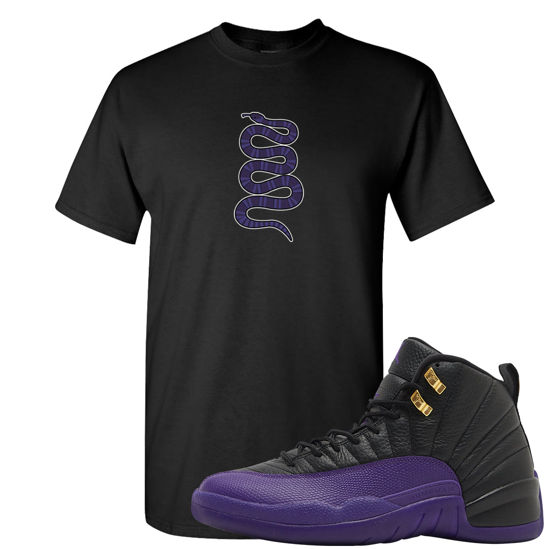 Field Purple 12s T Shirt | Coiled Snake, Black