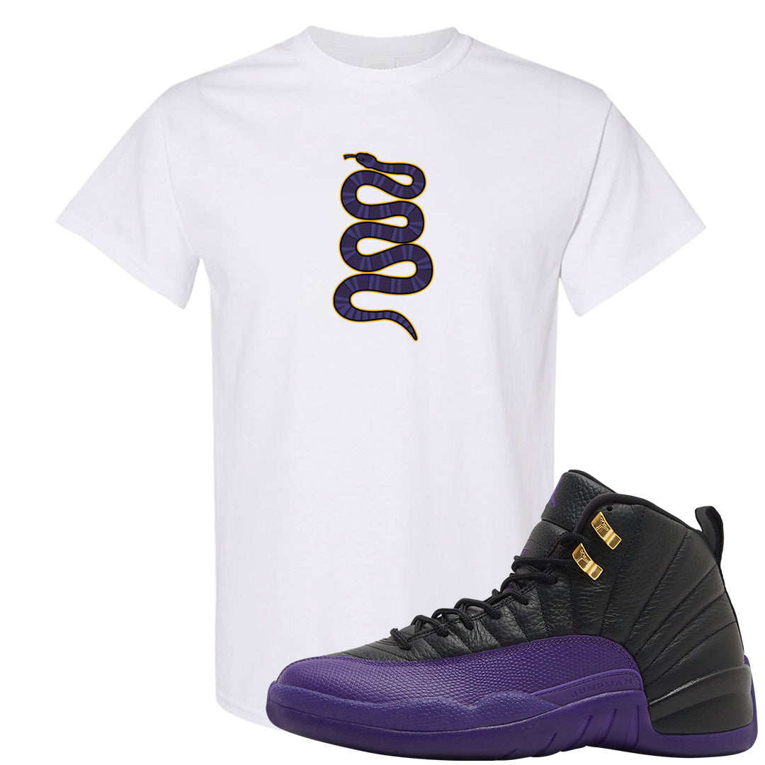 Field Purple 12s T Shirt | Coiled Snake, White