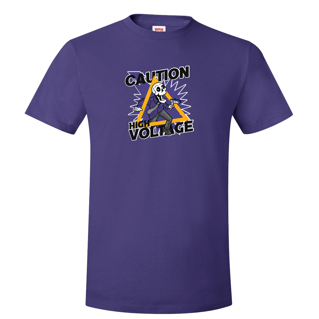Field Purple 12s T Shirt | Caution High Voltage, Purple
