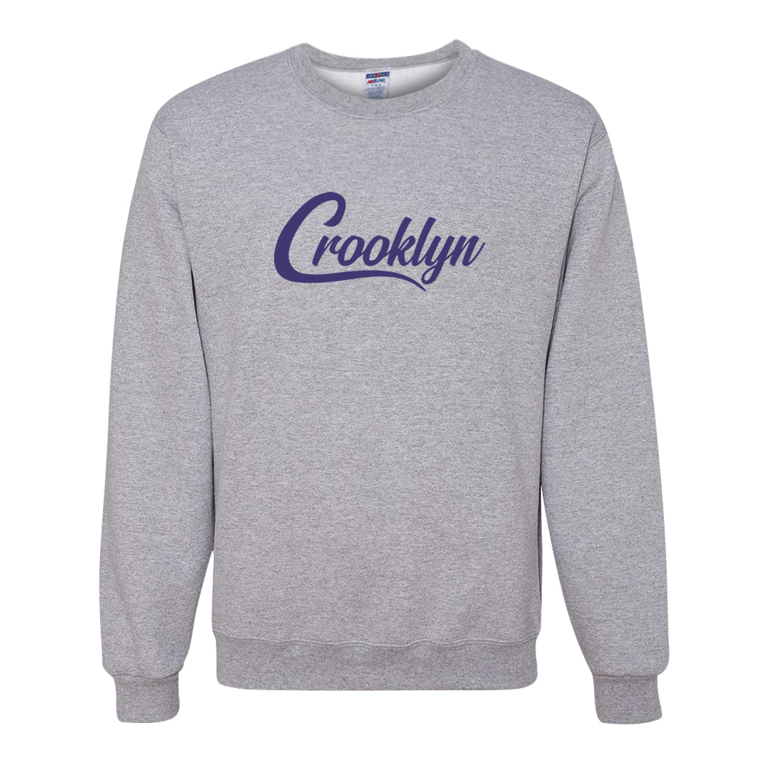 Field Purple 12s Crewneck Sweatshirt | Crooklyn, Ash