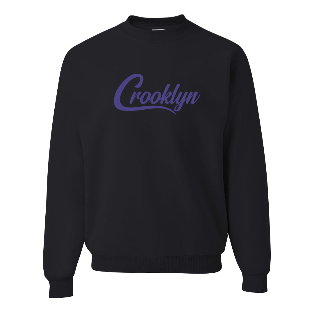 Field Purple 12s Crewneck Sweatshirt | Crooklyn, Black