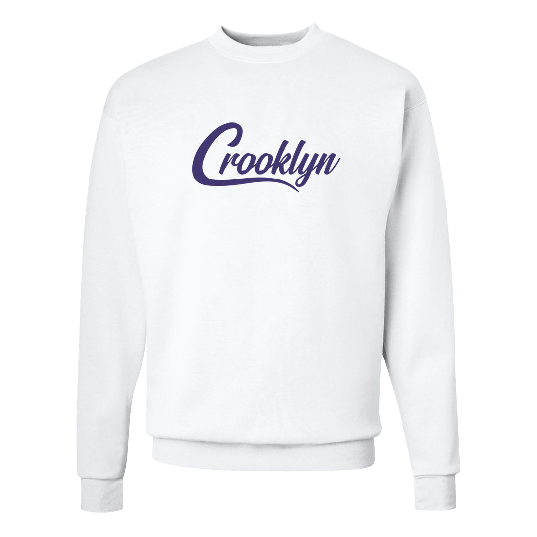 Field Purple 12s Crewneck Sweatshirt | Crooklyn, White
