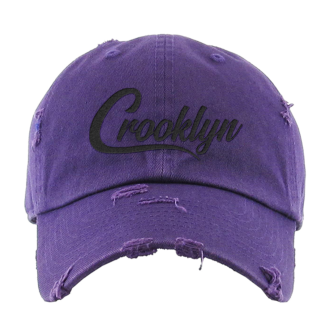 Field Purple 12s Distressed Dad Hat | Crooklyn, Purple