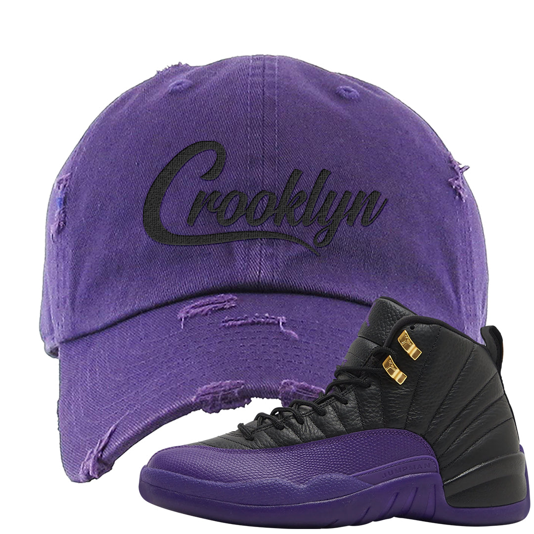 Field Purple 12s Distressed Dad Hat | Crooklyn, Purple
