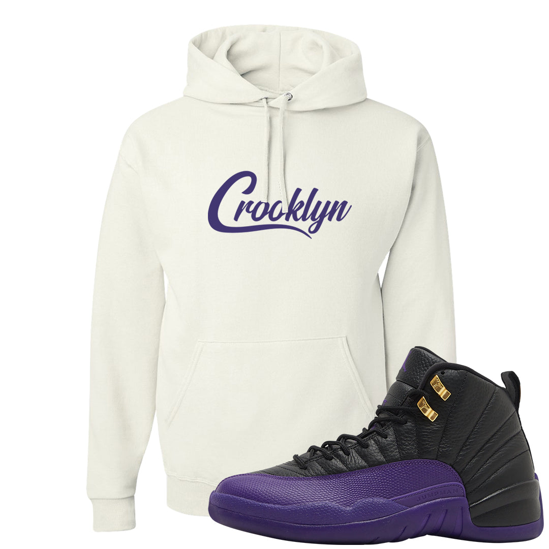 Field Purple 12s Hoodie | Crooklyn, White