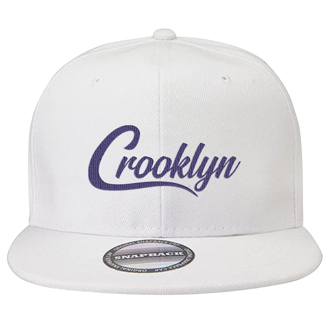 Field Purple 12s Snapback Hat | Crooklyn, White