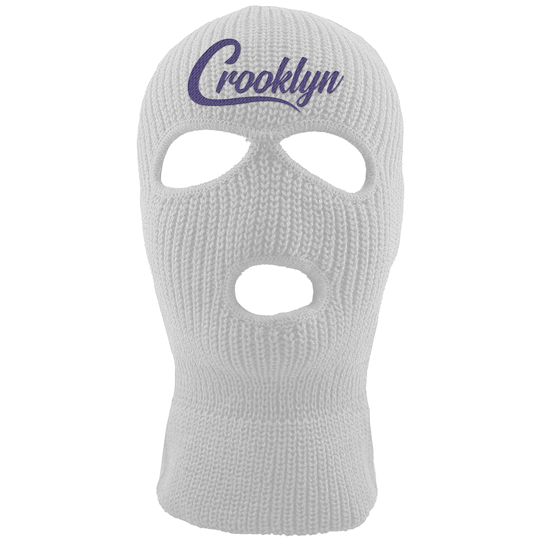 Field Purple 12s Ski Mask | Crooklyn, White