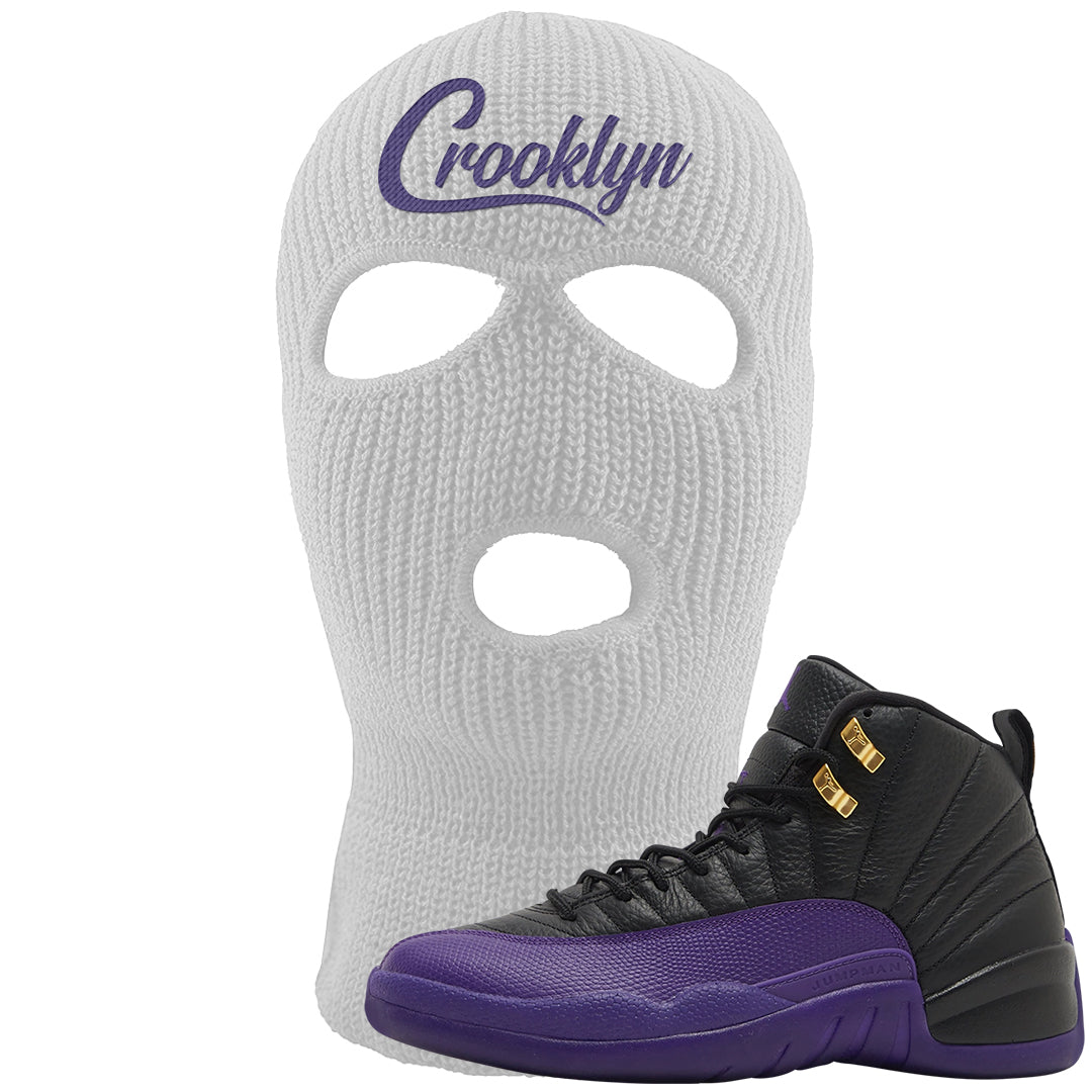 Field Purple 12s Ski Mask | Crooklyn, White