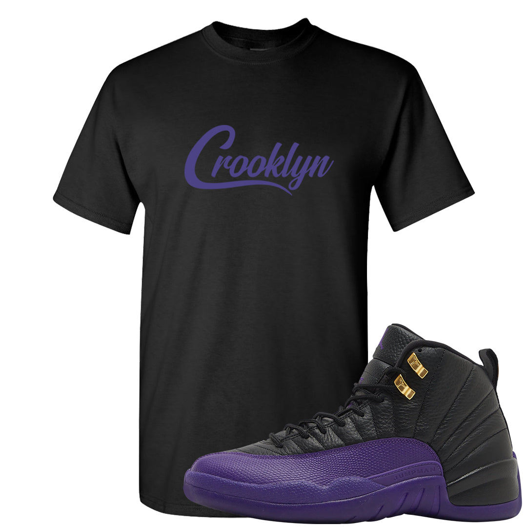 Field Purple 12s T Shirt | Crooklyn, Black