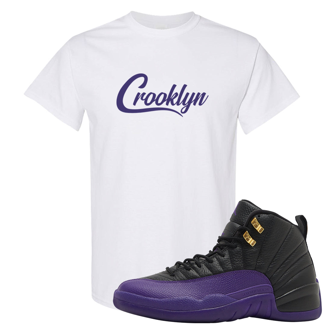 Field Purple 12s T Shirt | Crooklyn, White