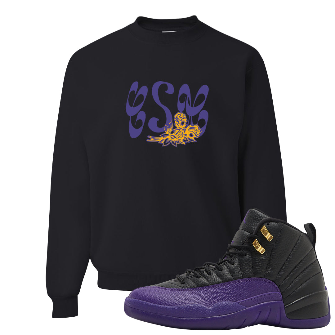 Field Purple 12s Crewneck Sweatshirt | Certified Sneakerhead, Black