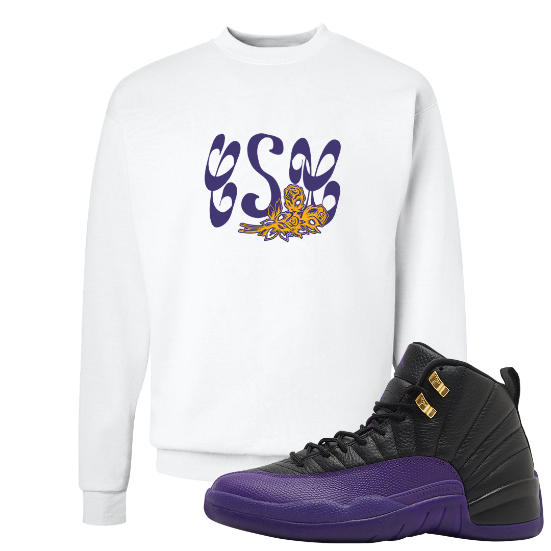 Field Purple 12s Crewneck Sweatshirt | Certified Sneakerhead, White