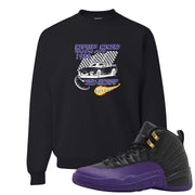 Field Purple 12s Crewneck Sweatshirt | Drip God Racing Club, Black