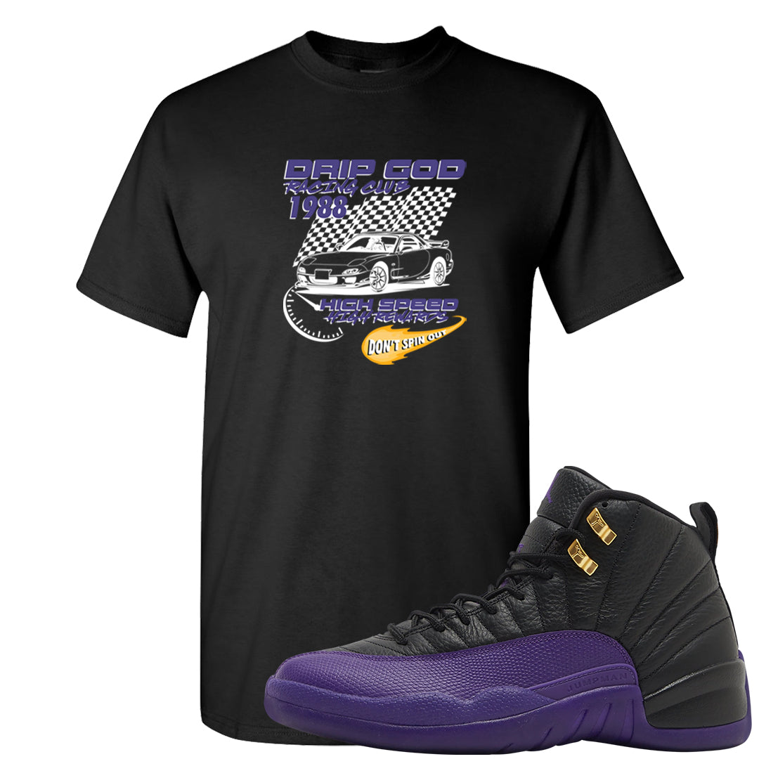 Field Purple 12s T Shirt | Drip God Racing Club, Black