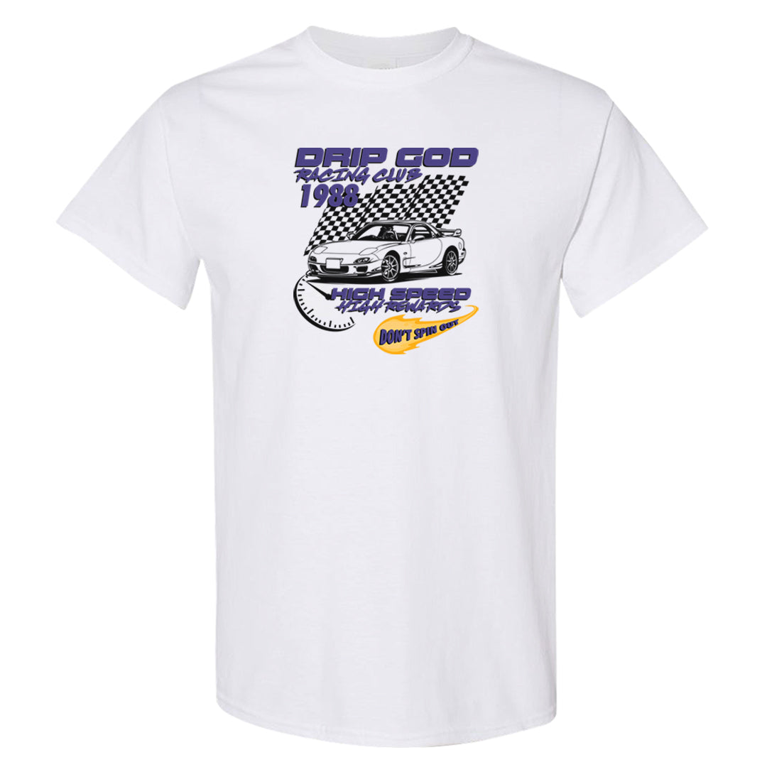 Field Purple 12s T Shirt | Drip God Racing Club, White