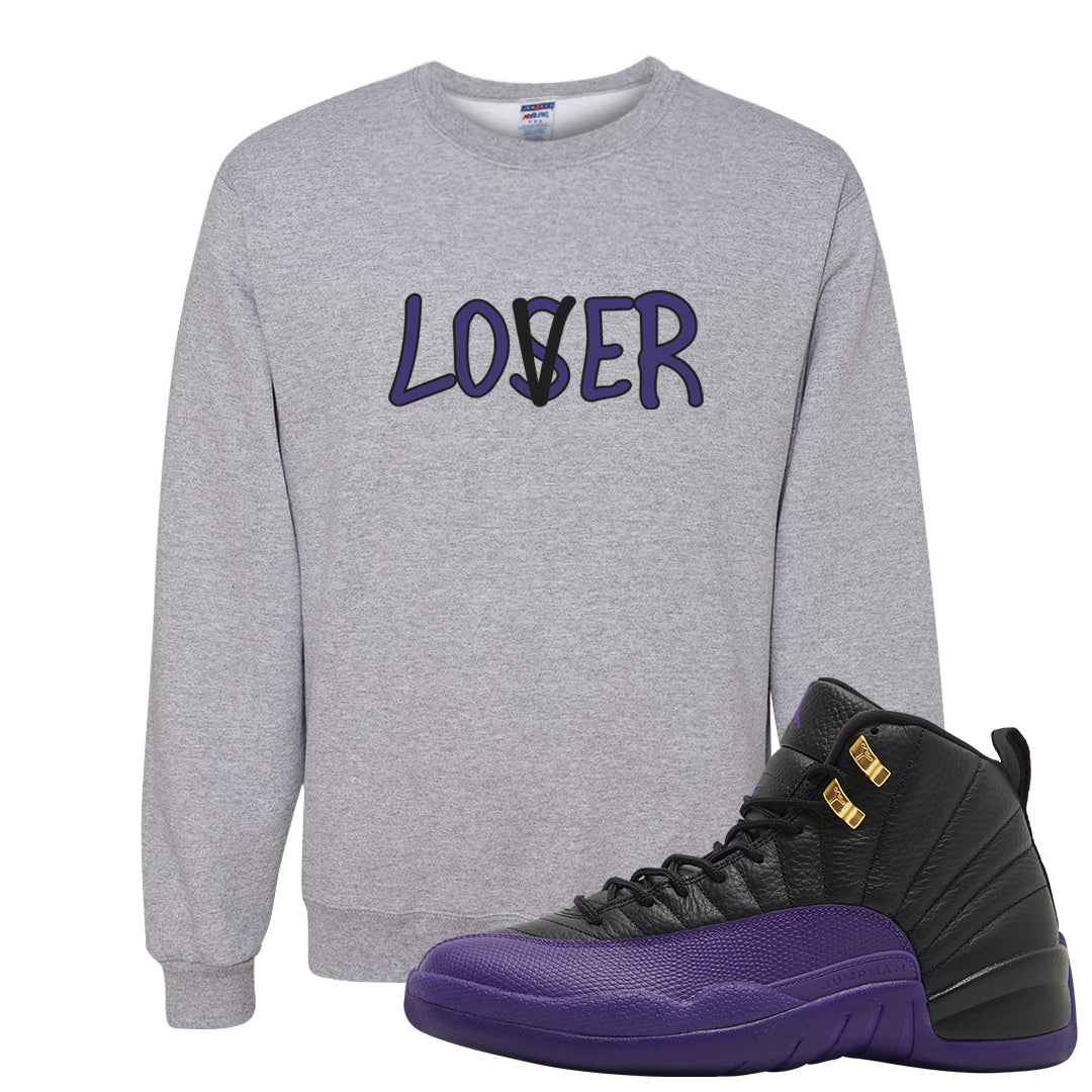 Field Purple 12s Crewneck Sweatshirt | Lover, Ash