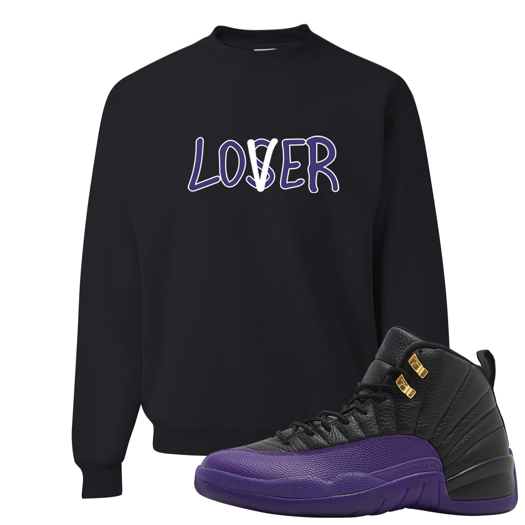 Field Purple 12s Crewneck Sweatshirt | Lover, Black