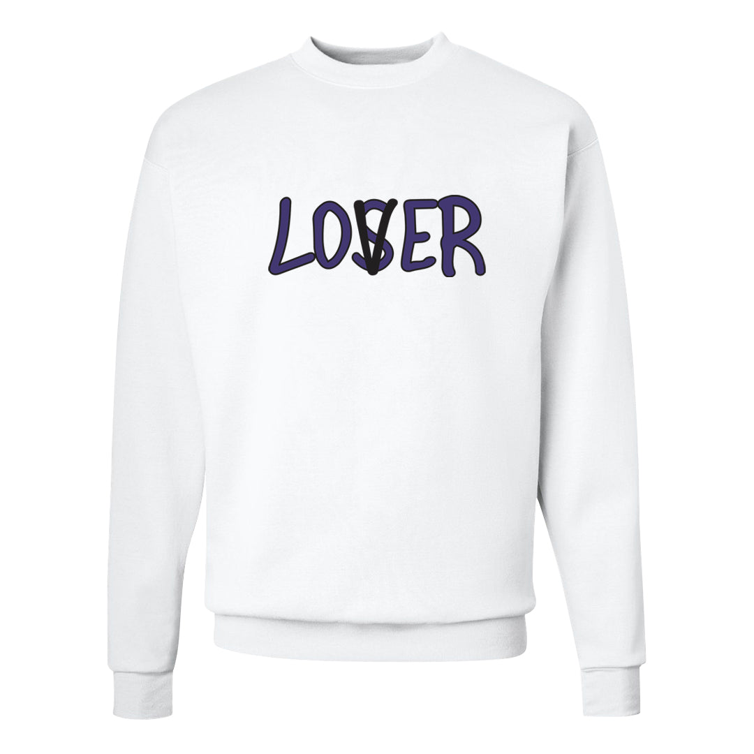 Field Purple 12s Crewneck Sweatshirt | Lover, White