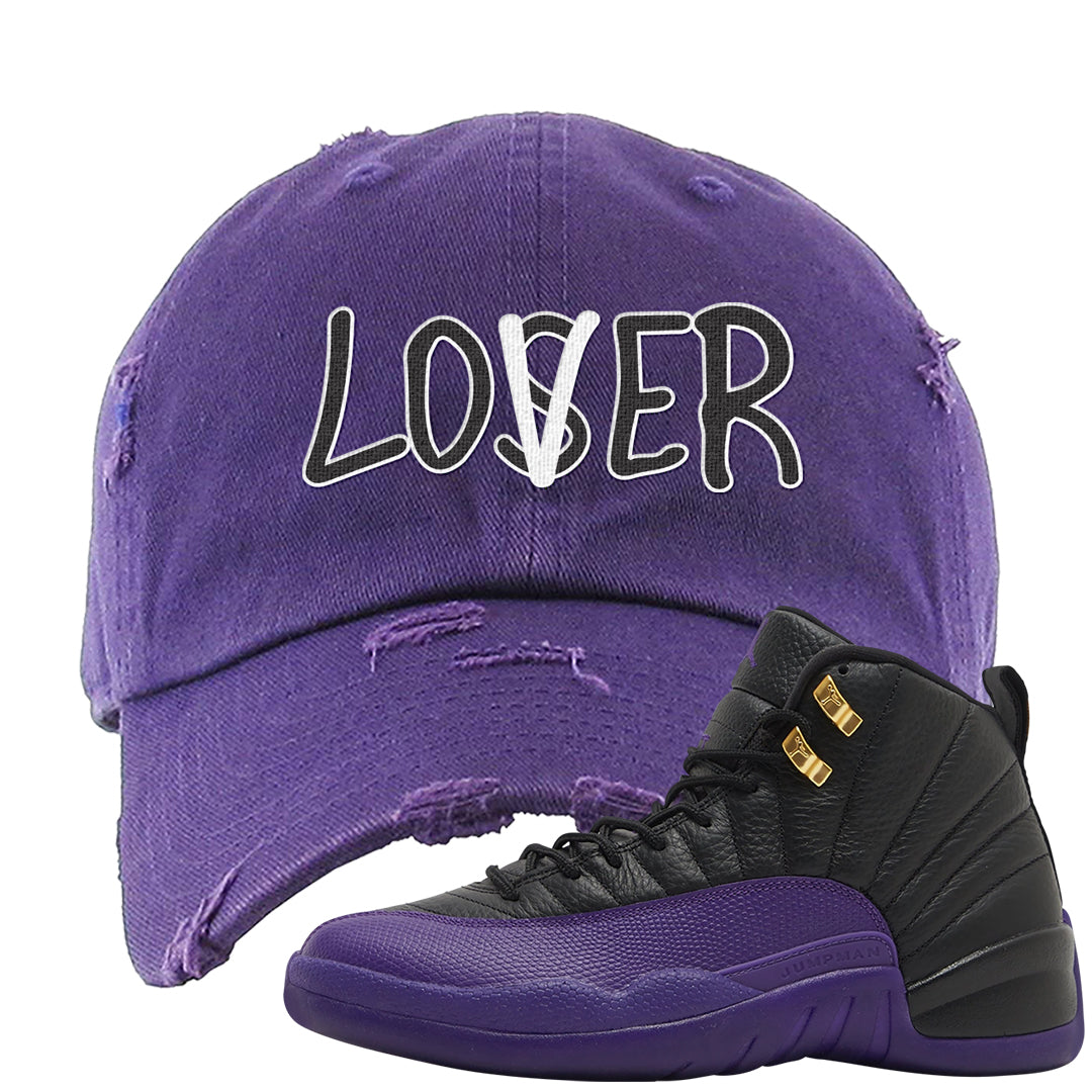 Field Purple 12s Distressed Dad Hat | Lover, Purple