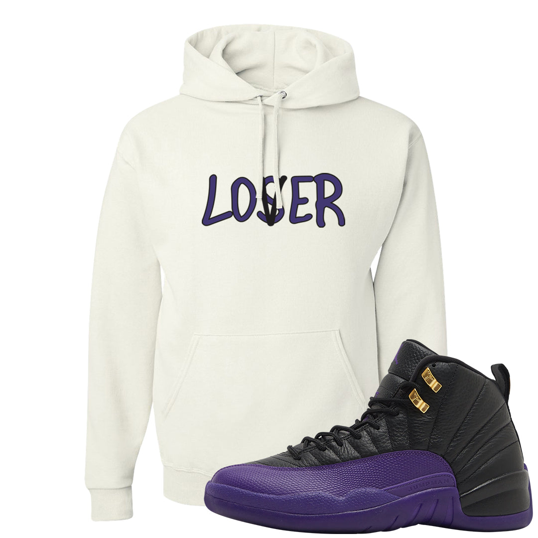 Field Purple 12s Hoodie | Lover, White