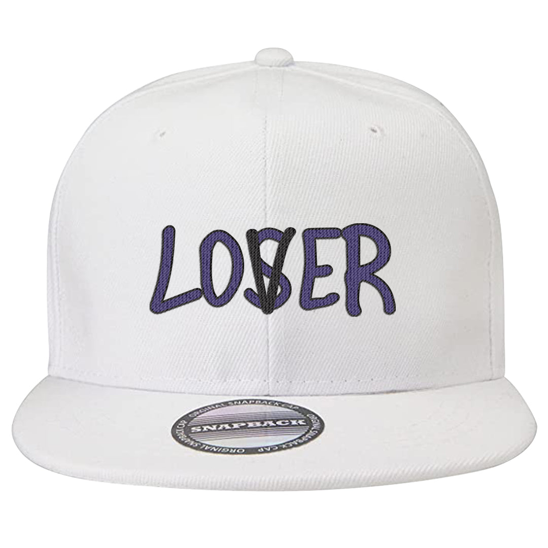 Field Purple 12s Snapback Hat | Lover, White