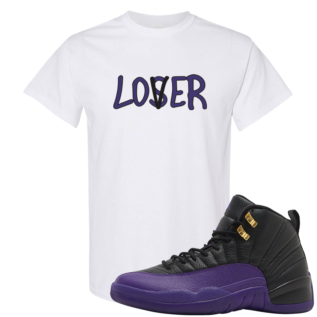 Field Purple 12s T Shirt | Lover, White