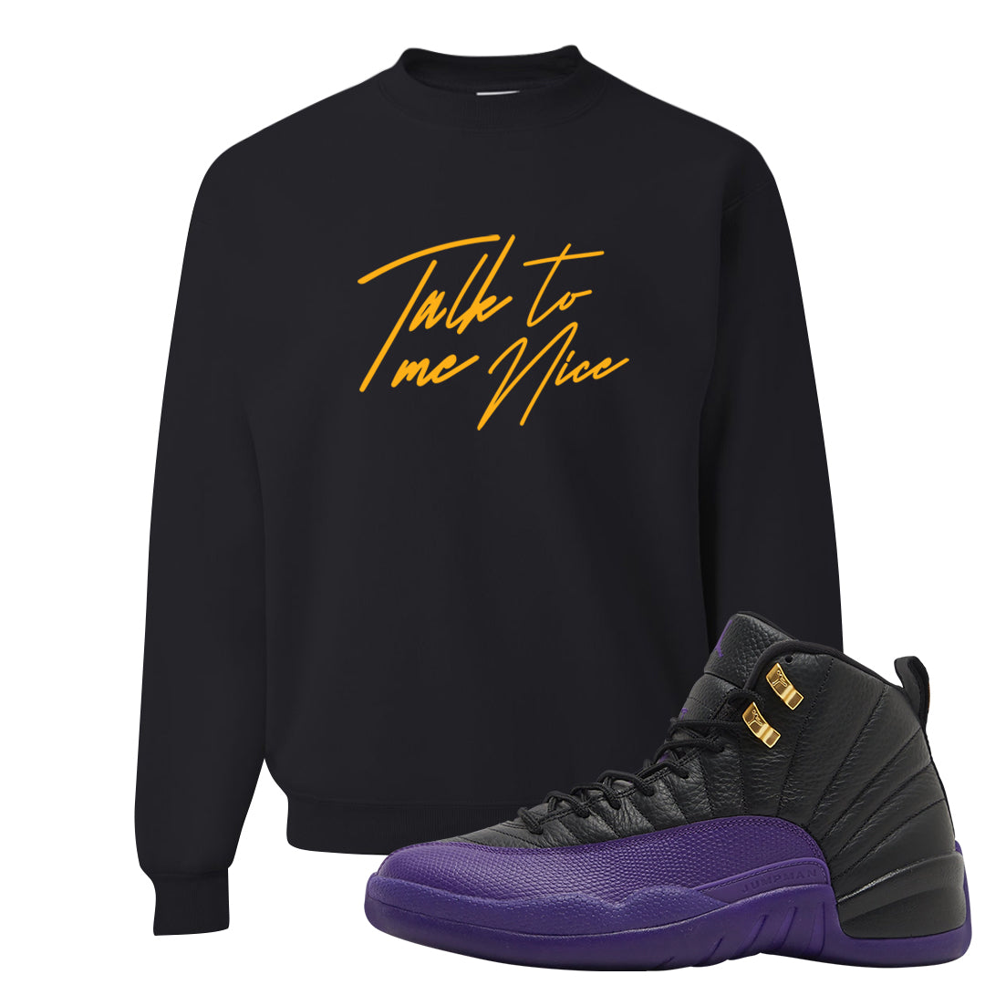 Field Purple 12s Crewneck Sweatshirt | Talk To Me Nice, Black
