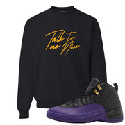 Field Purple 12s Crewneck Sweatshirt | Talk To Me Nice, Black