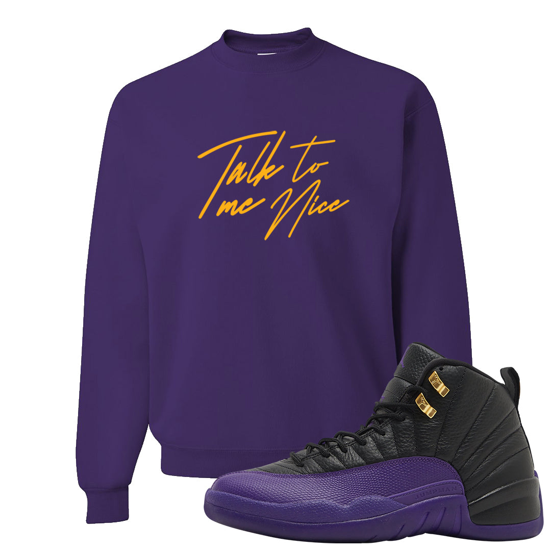 Field Purple 12s Crewneck Sweatshirt | Talk To Me Nice, Purple