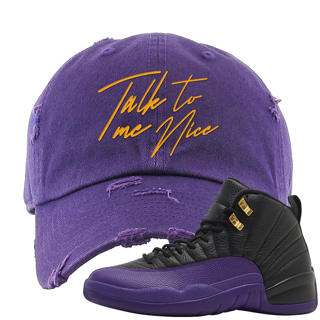 Field Purple 12s Distressed Dad Hat | Talk To Me Nice, Purple