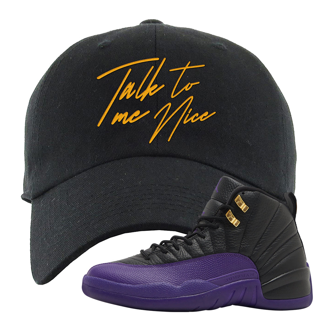 Field Purple 12s Dad Hat | Talk To Me Nice, Black