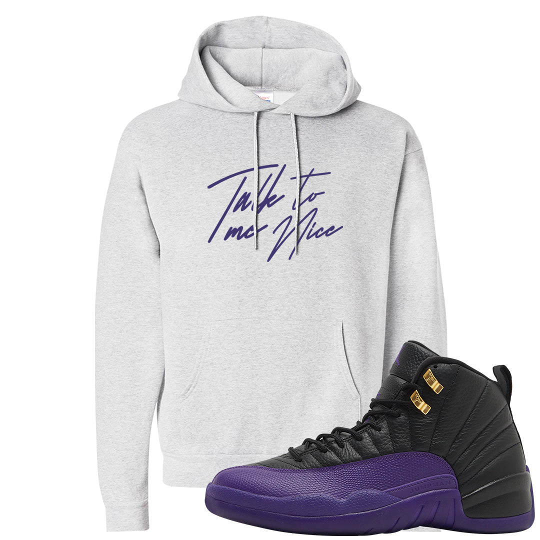 Field Purple 12s Hoodie | Talk To Me Nice, Ash