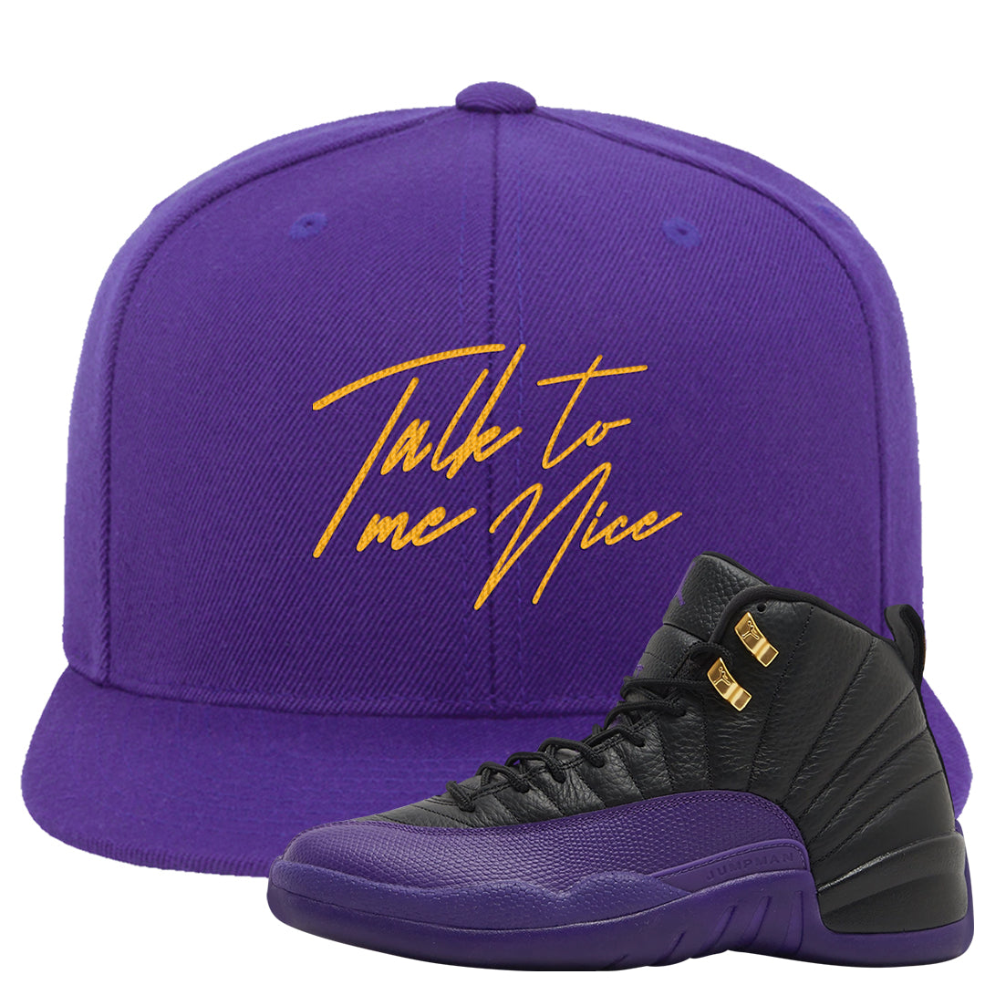 Field Purple 12s Snapback Hat | Talk To Me Nice, Purple