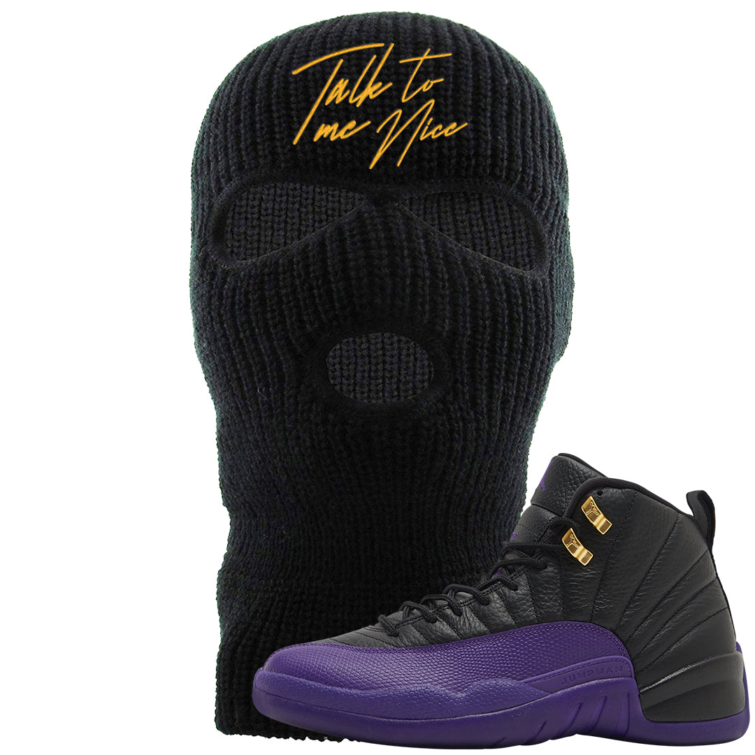 Field Purple 12s Ski Mask | Talk To Me Nice, Black