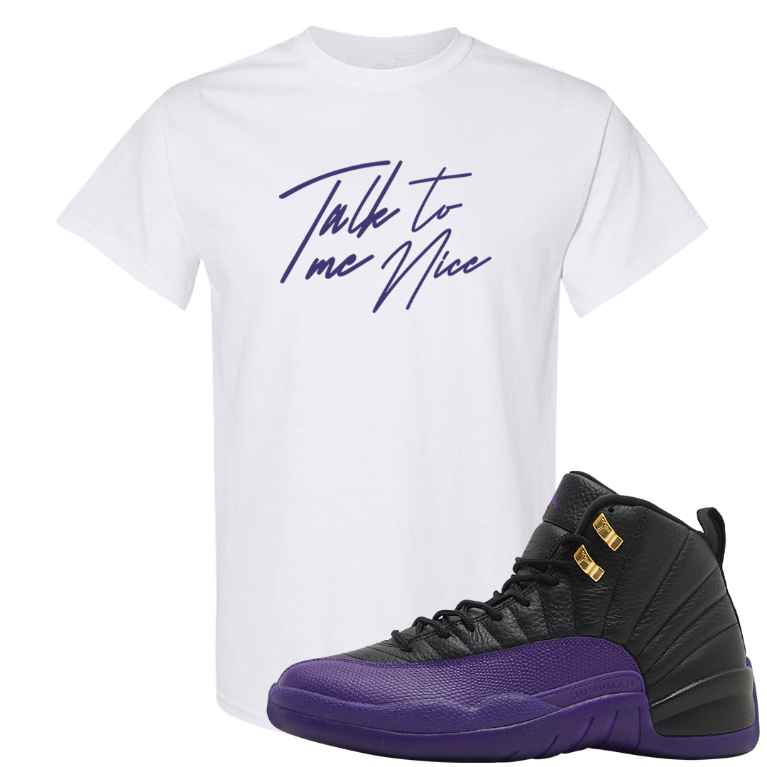 Field Purple 12s T Shirt | Talk To Me Nice, White
