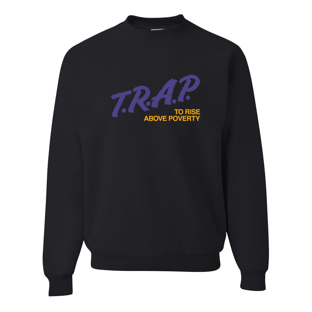 Field Purple 12s Crewneck Sweatshirt | Trap To Rise Above Poverty, Black
