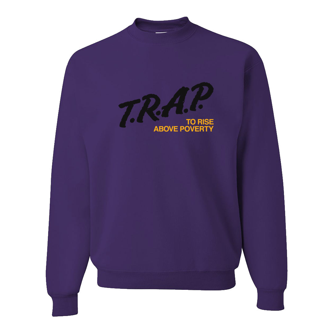 Field Purple 12s Crewneck Sweatshirt | Trap To Rise Above Poverty, Purple