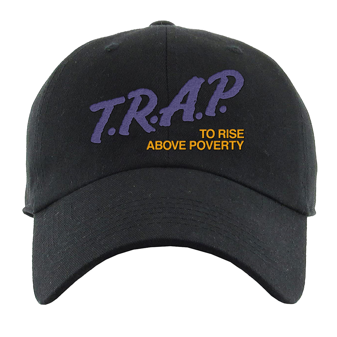 Field Purple 12s Dad Hat | Trap To Rise Above Poverty, Black