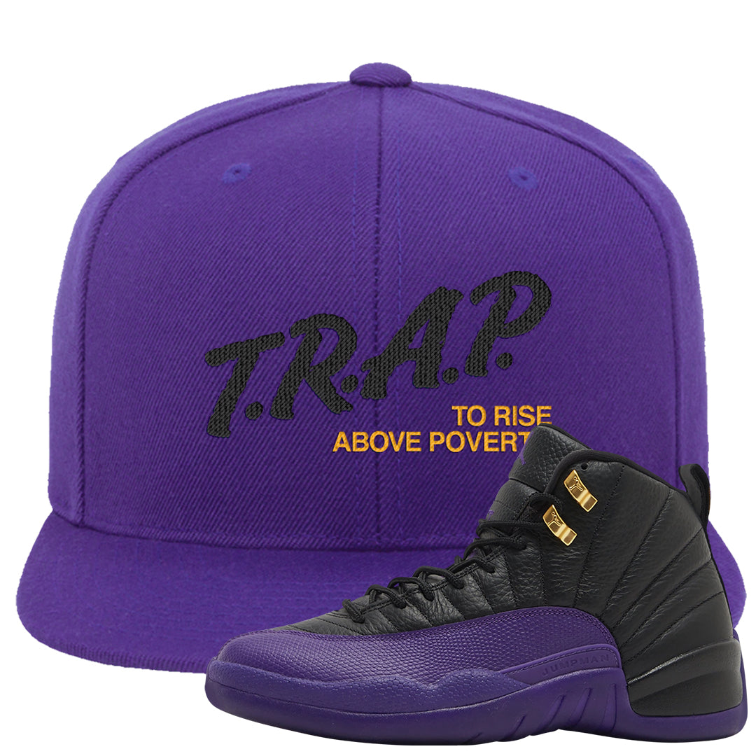 Field Purple 12s Snapback Hat | Trap To Rise Above Poverty, Purple