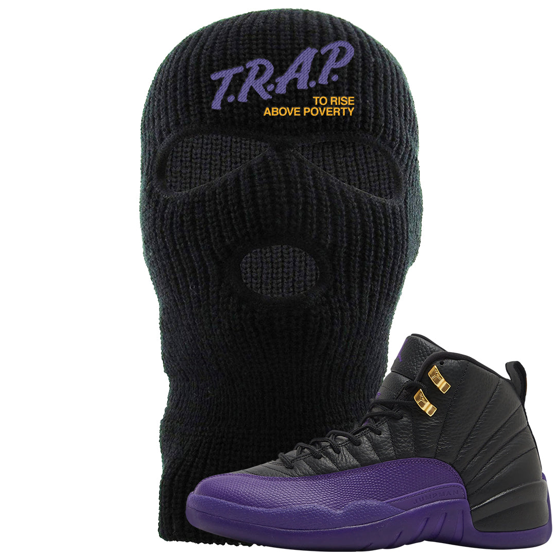 Field Purple 12s Ski Mask | Trap To Rise Above Poverty, Black