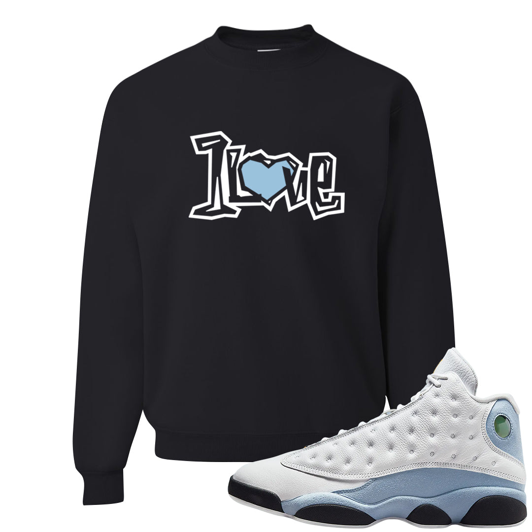 Blue Grey 13s Crewneck Sweatshirt | 1 Love, Black