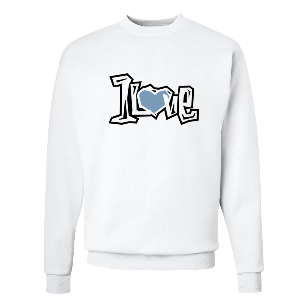 Blue Grey 13s Crewneck Sweatshirt | 1 Love, White