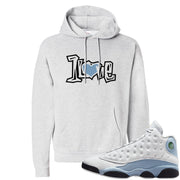 Blue Grey 13s Hoodie | 1 Love, Ash