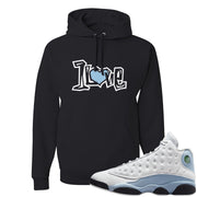 Blue Grey 13s Hoodie | 1 Love, Black